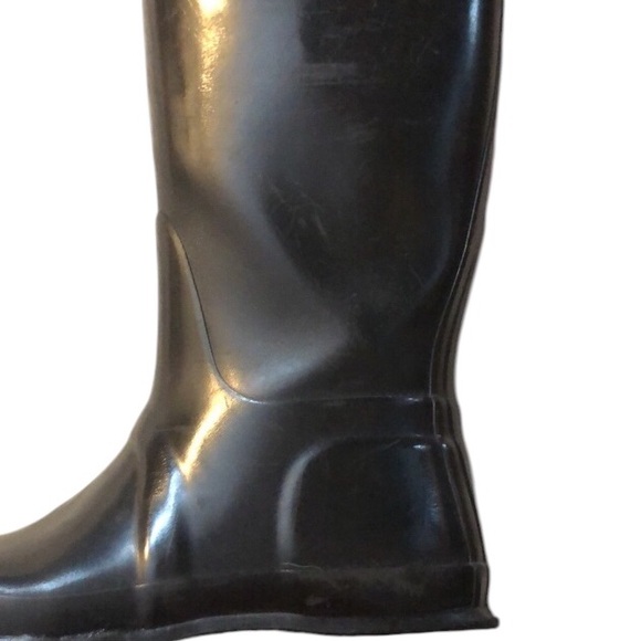 Hunter Black Rubber Wellington Rain Boots - Picture 5 of 9